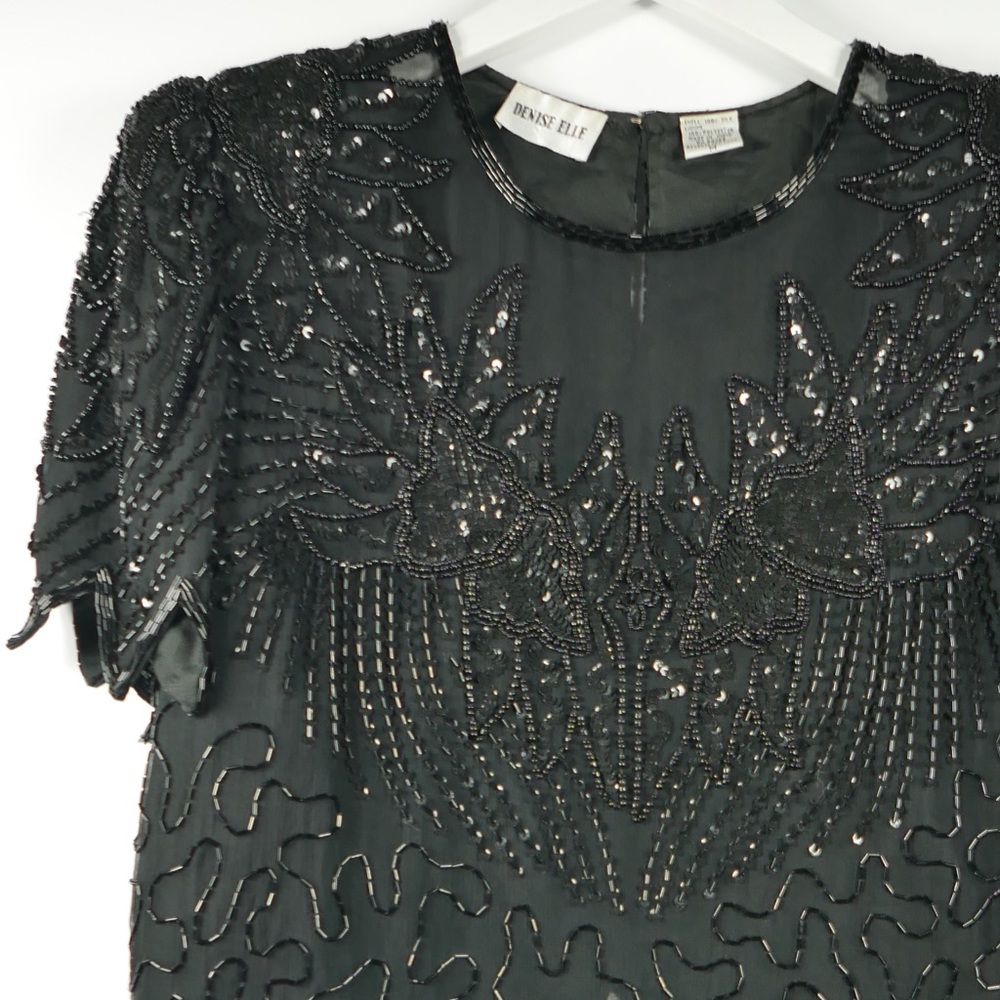 (SOLD) Vintage 80s Denise Elle Evening Top - Picture 4 of 7